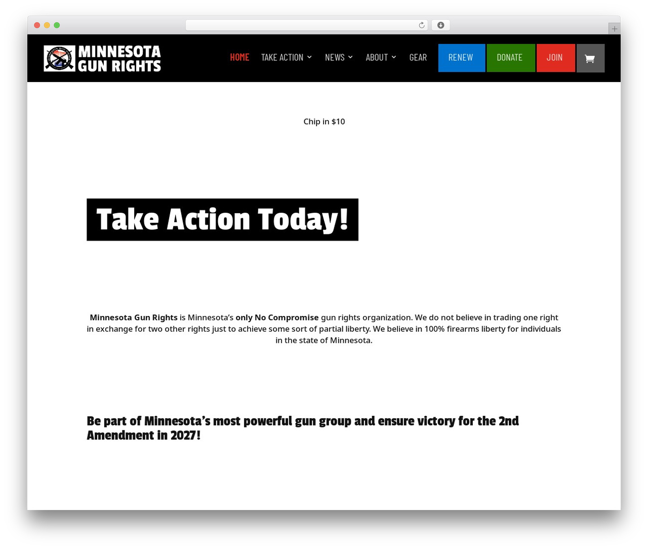 One Click Politics WordPress theme - minnesotagunrights.org
