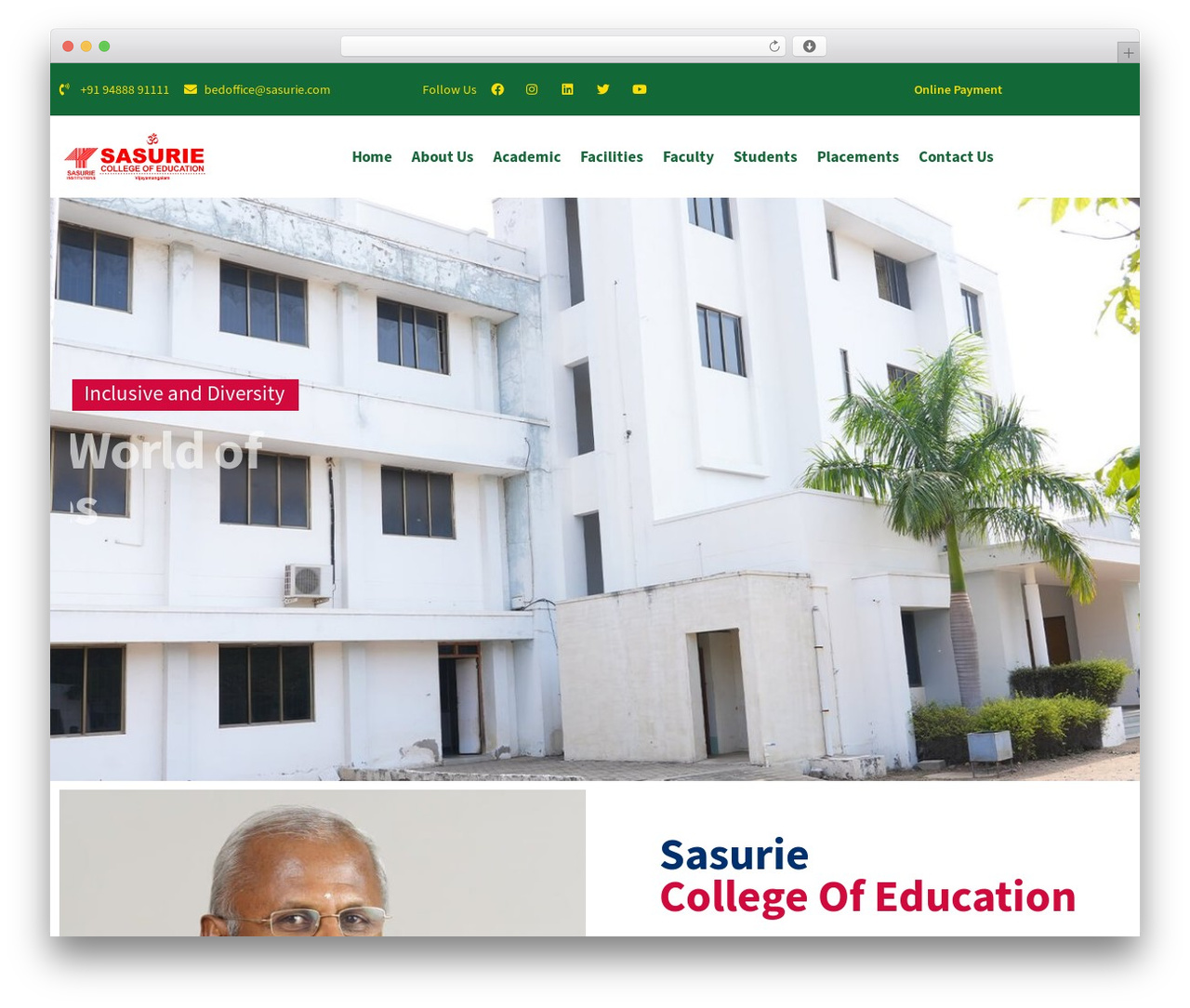 Echooling WordPress theme - sasurieedu.com