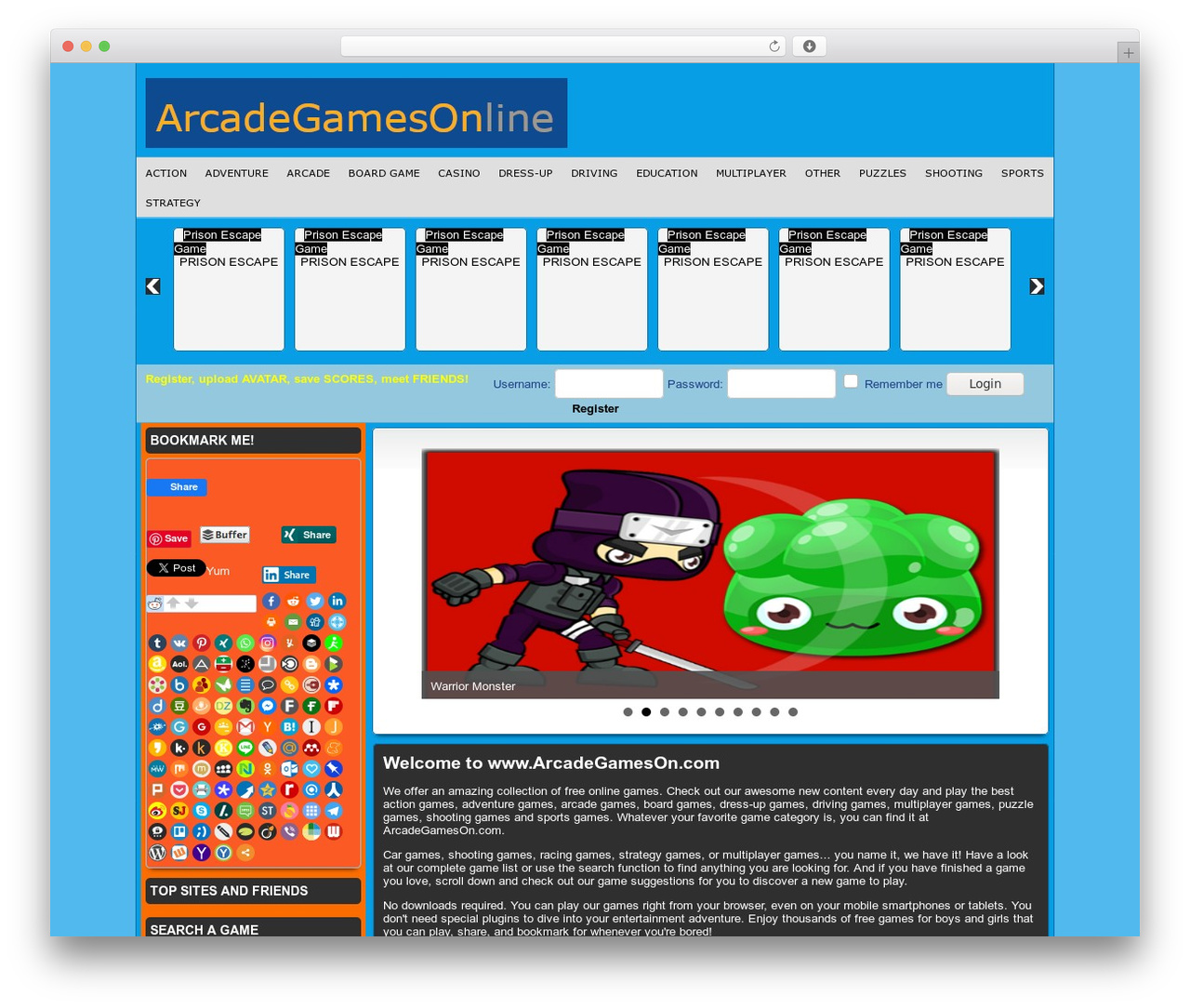 Fungames theme WordPress - arcadegameson.com