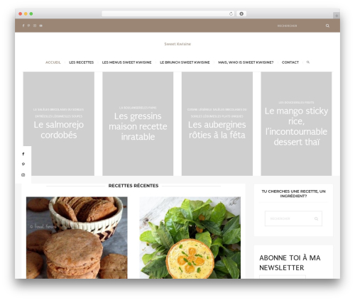 Novablog WordPress theme - sweetkwisine.com