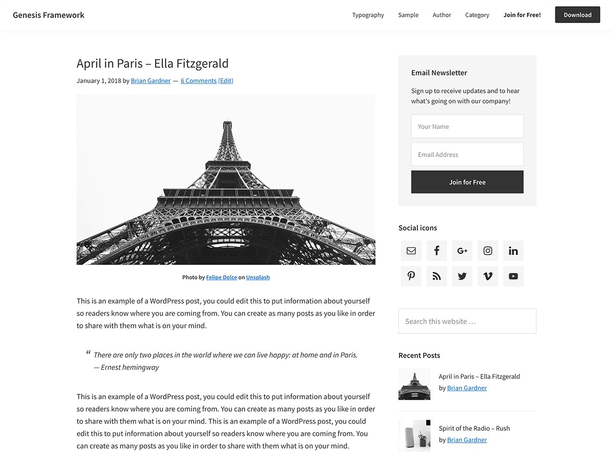 WordPress theme LMG Create:Creative