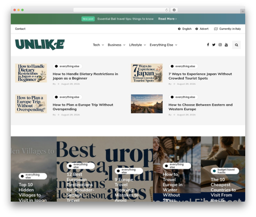 WordPress theme InHype - unlike.net