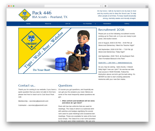 WordPress website theme Scout Pack - pack446.com