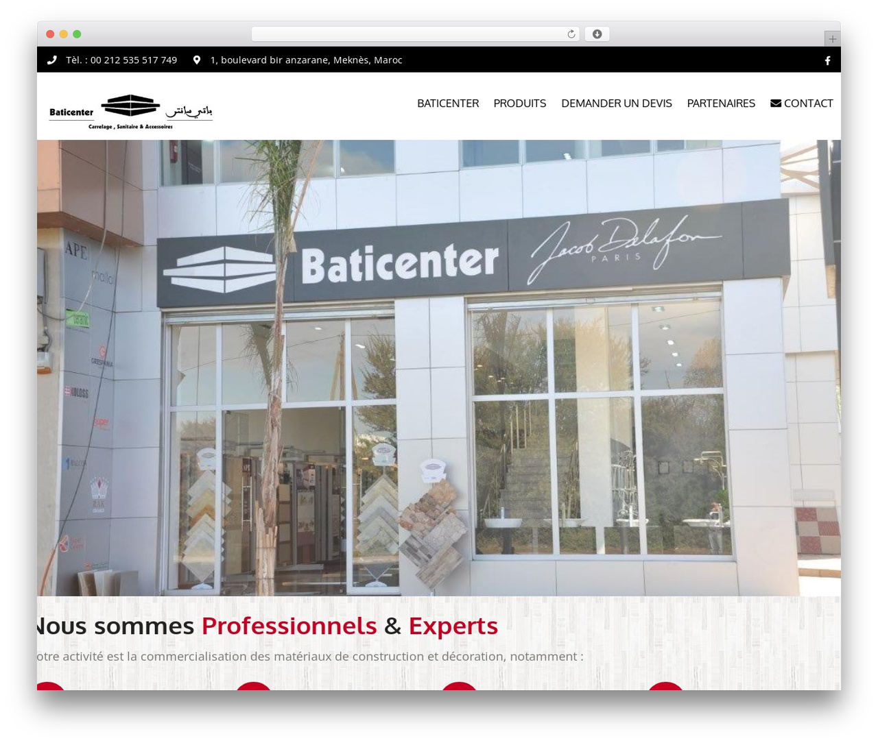 Bathrooms theme WordPress - baticenter.ma