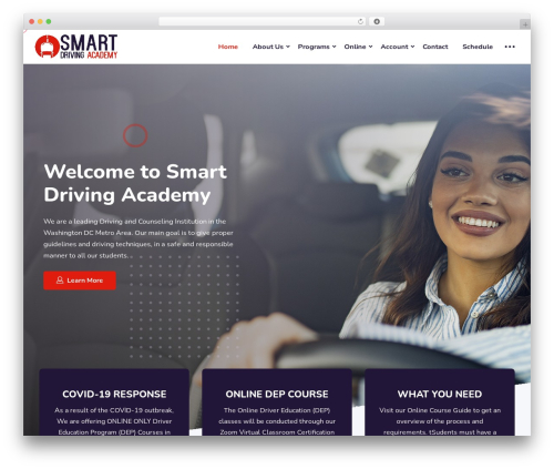 eCademy WordPress theme - smartdrivingacademy.com