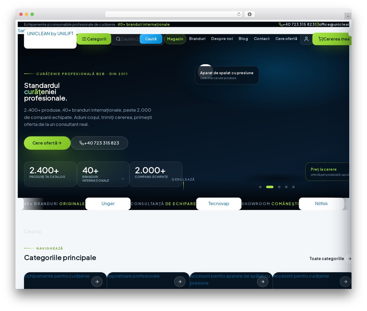 Theme WordPress Bricks - uniclean.ro
