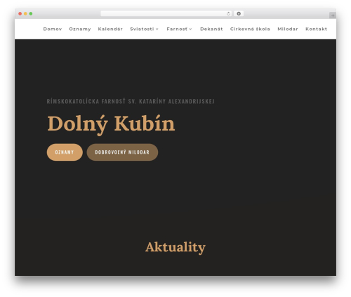 Divi WordPress theme - rkcdolnykubin.sk