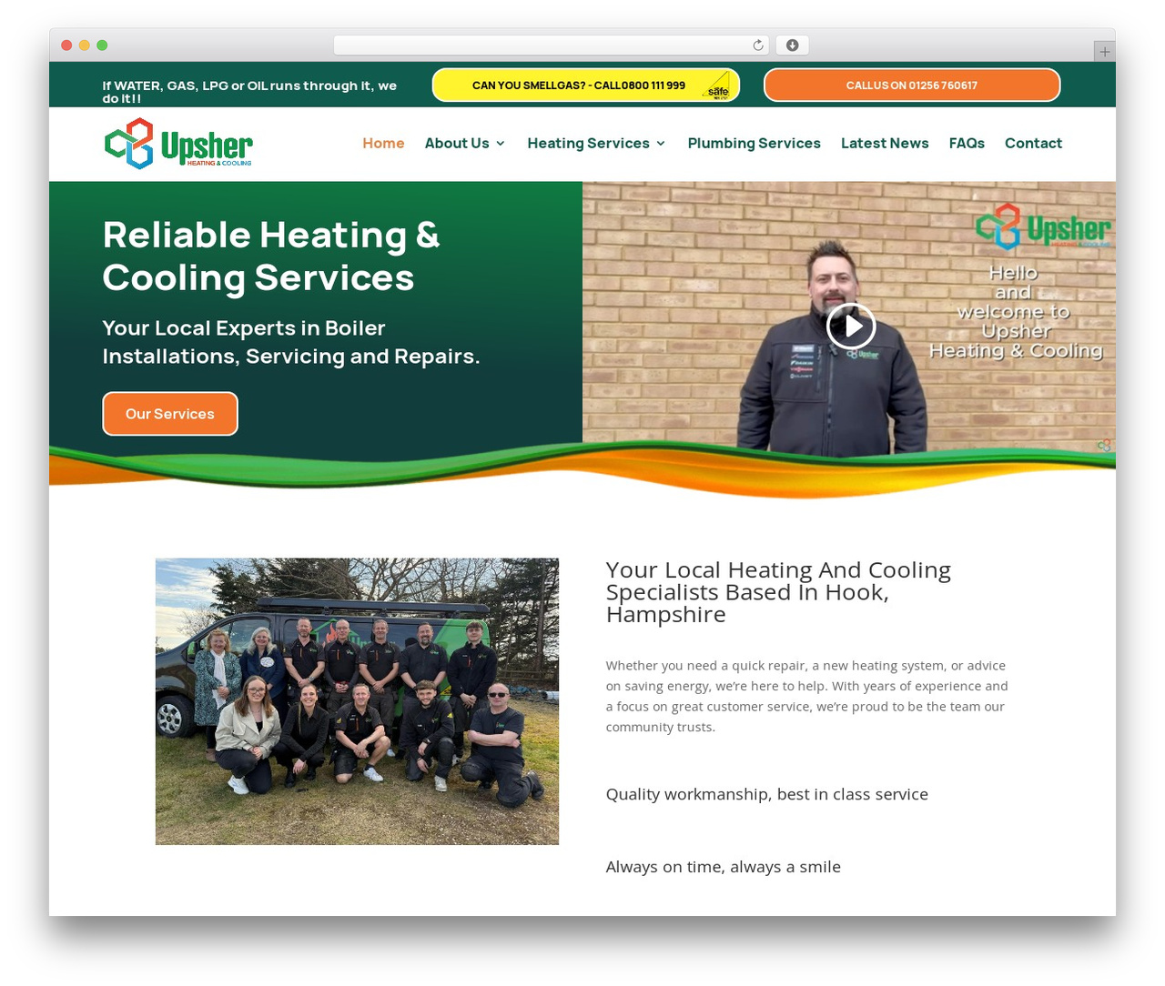 Divi WordPress theme - upsherheating.co.uk