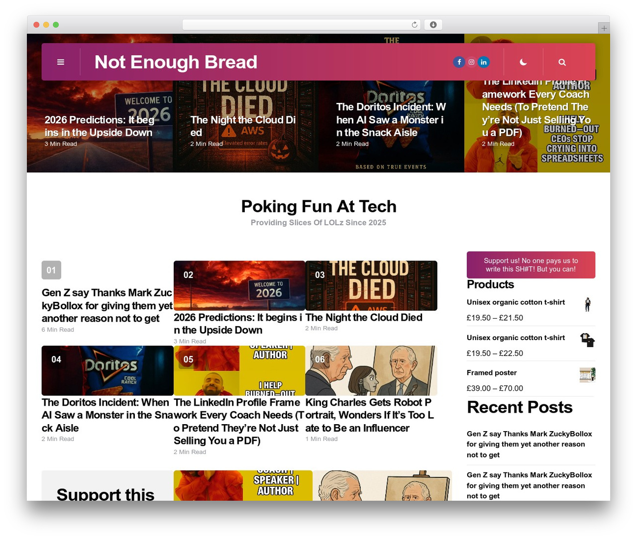 Mozda WordPress theme - notenoughbread.com