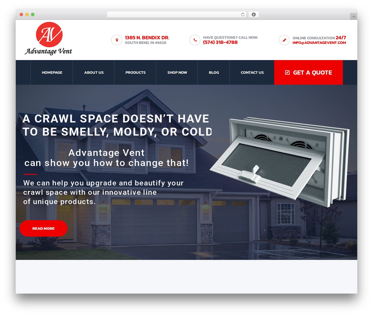 Windor WordPress theme - advantagevent.com