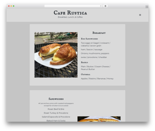 WordPress theme Rustica - cafe-rustica.com