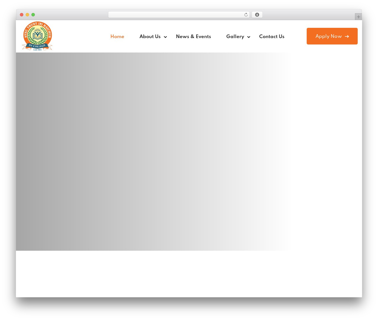 EduBlink WordPress theme design - svcollegeraichur.org