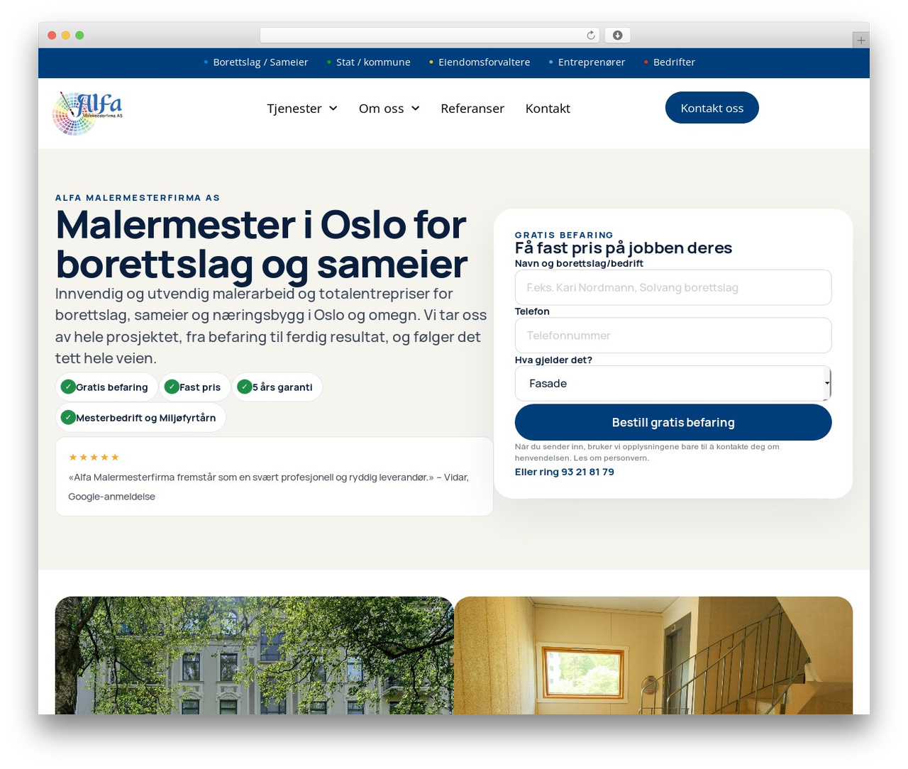 Hello Elementor WordPress store theme - alfa-malermester.no
