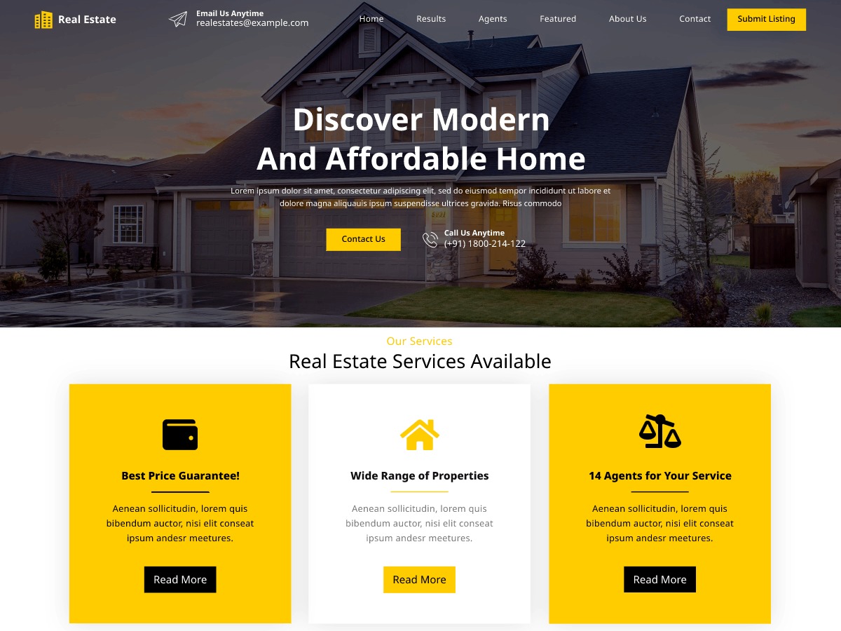 Real Estate Builder WordPress template for business
