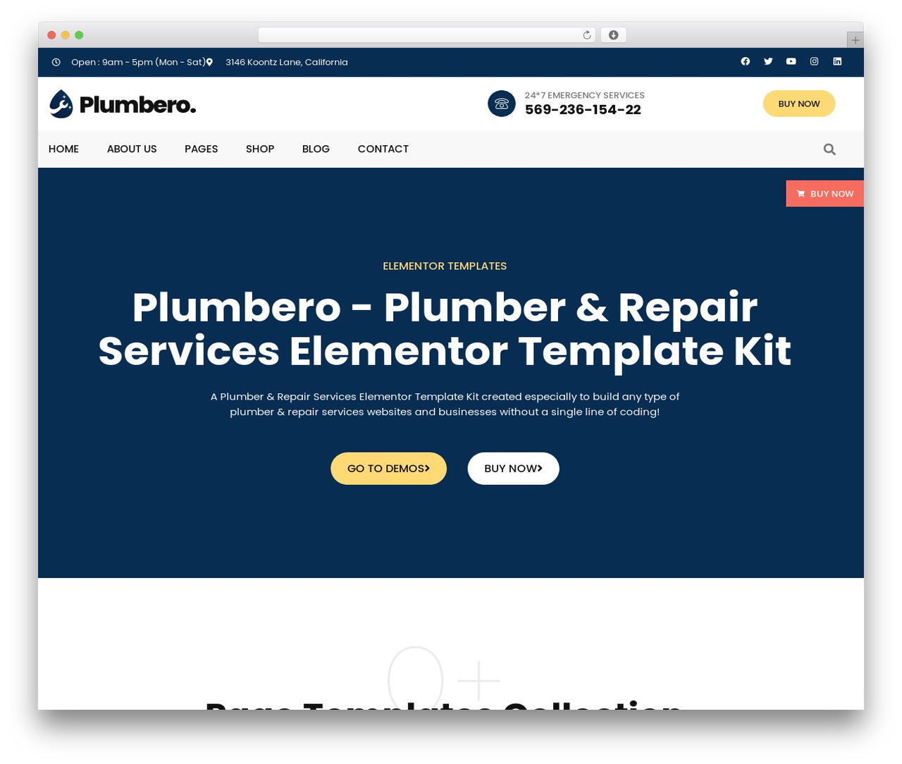 Hello Elementor theme WordPress - demo.bosathemes.com/plumbero