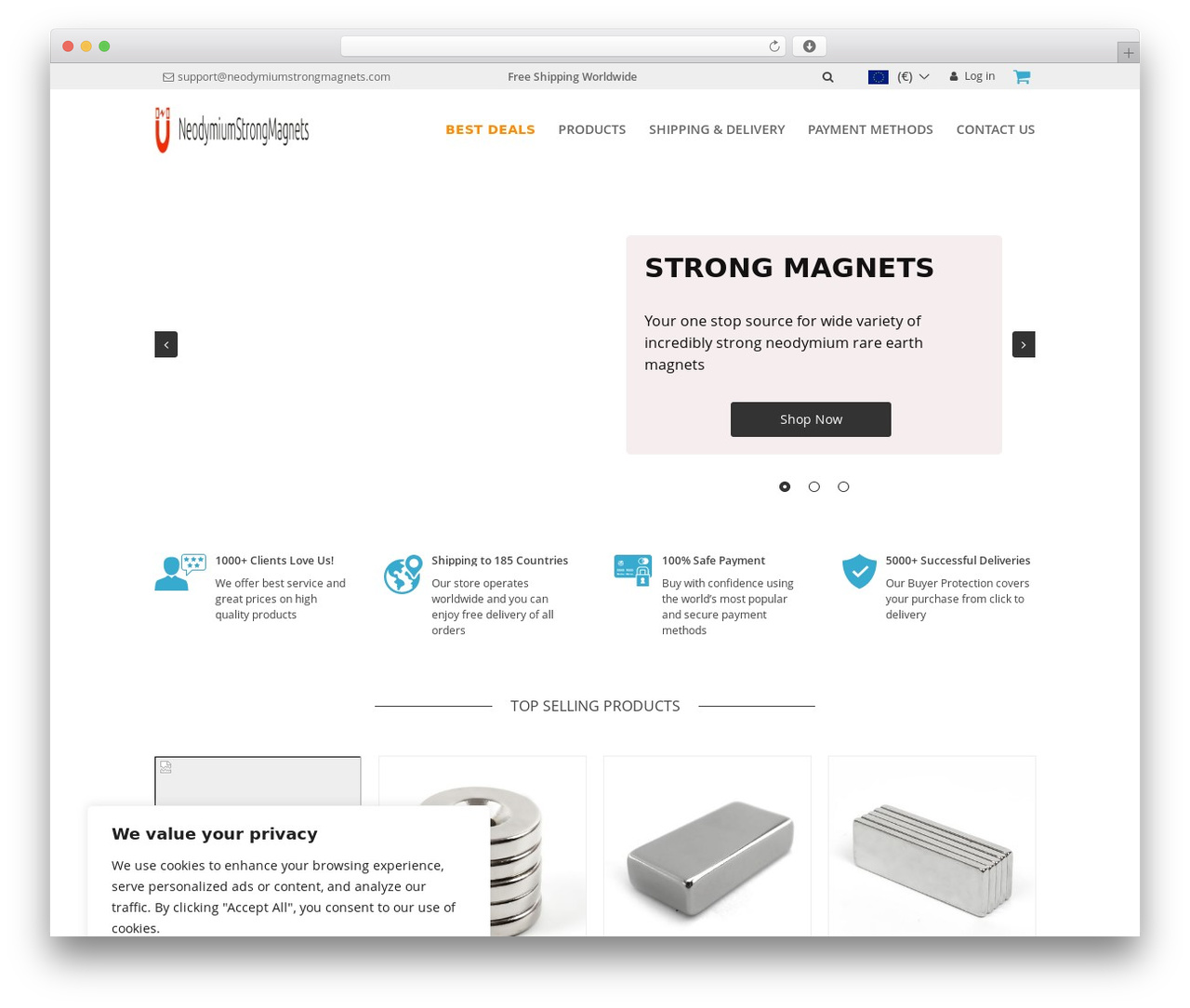 Michelangelo WordPress ecommerce theme - neodymiumstrongmagnets.com