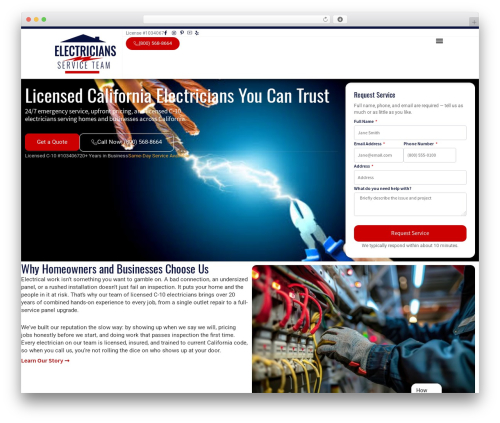 WordPress theme Astra - electriciansserviceteam.com