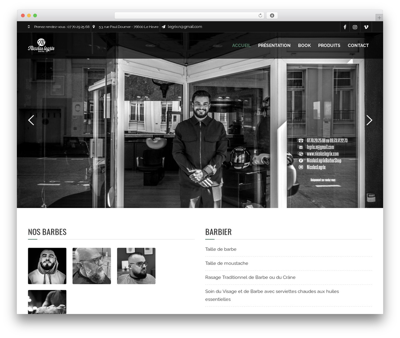 Barber WordPress theme - nicolaslegrix.com
