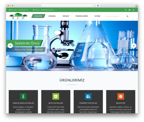 Frontech WordPress theme design - bizimkimya.com