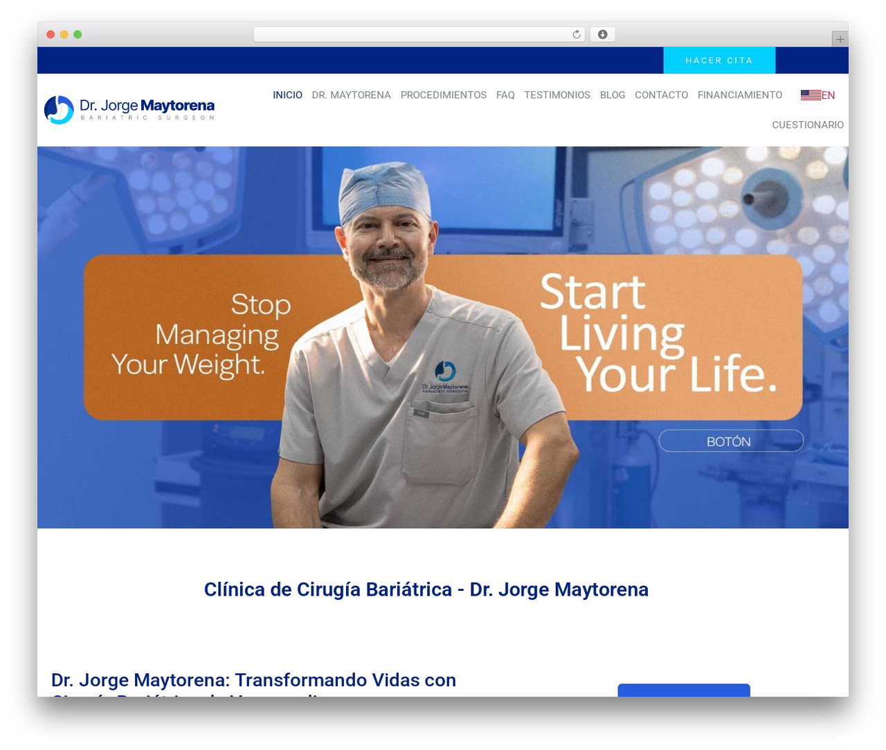 Hello Elementor free WordPress theme - drmaytorena.clinic