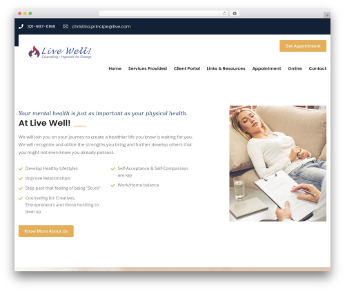 Mindron WordPress theme - livewellcounseling.net