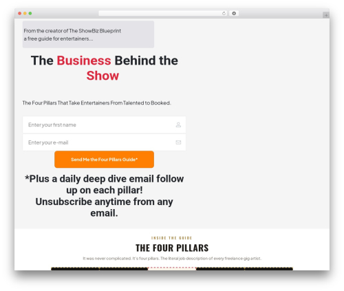 ThemeBuilder Theme company WordPress theme - showbizblueprint.com