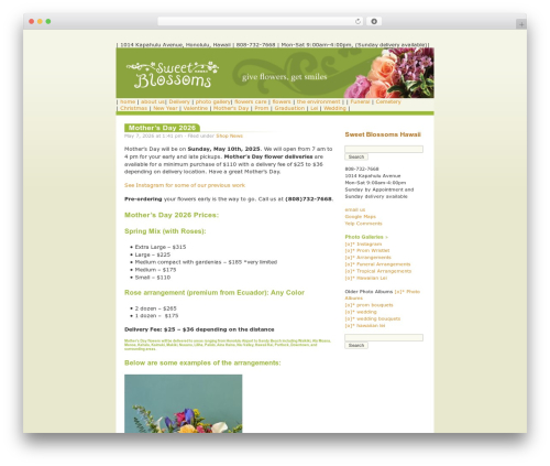 WordPress theme Almost Spring - sweetblossomshawaii.com