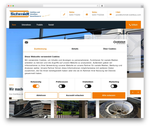 Schmidt theme WordPress - schmidt-stahlbau.com