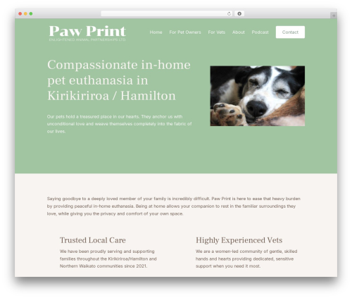 Divi theme WordPress - pawprint.co.nz