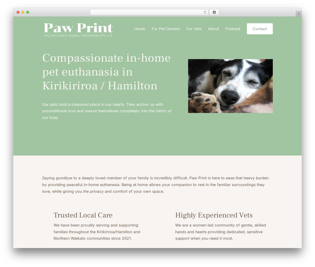 Divi theme WordPress - pawprint.co.nz