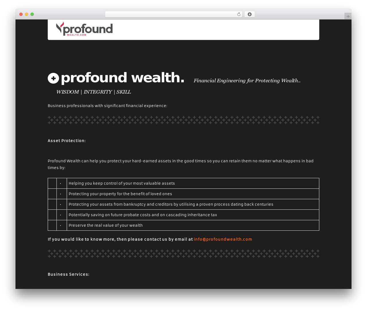 WP theme Kronos WP - profoundwealth.com