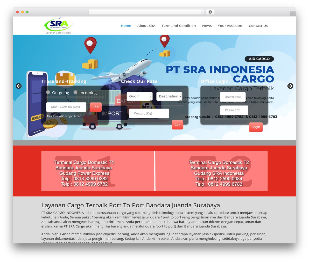 Divi WordPress theme - sracargo.co.id