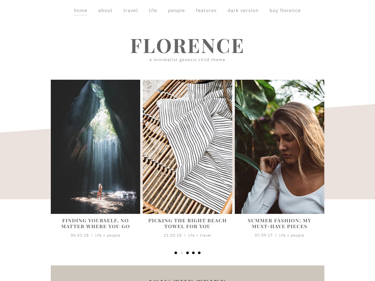 Florence Theme (Light) WordPress theme by Code + Coconut