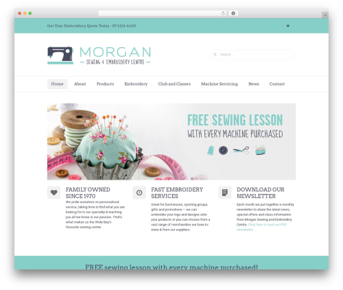Mill WordPress theme - morgansewingcentre.com