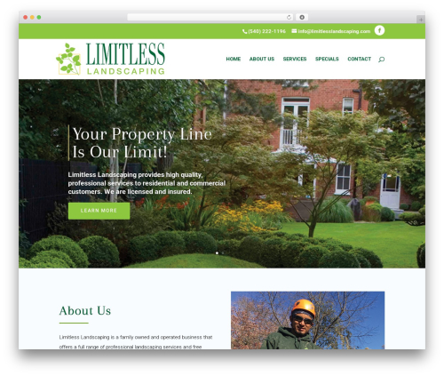 Theme WordPress Divi - limitlesslandscaping.com