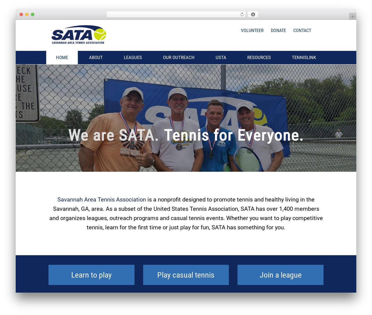 SATA WordPress theme - savannahtennis.com