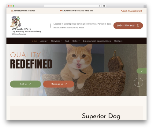 UI16 WordPress theme - oncall4pets.com
