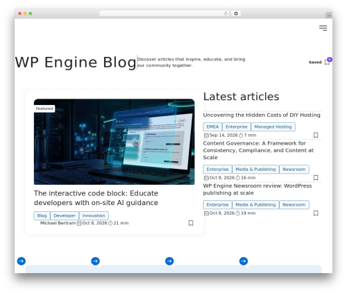 wpengine WordPress blog theme - wpengine.com/solution-center