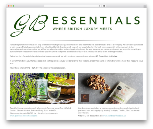 Create WordPress shopping theme - gbessentials.com