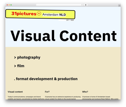 Hydrogen WordPress photo theme - 31pictures.nl