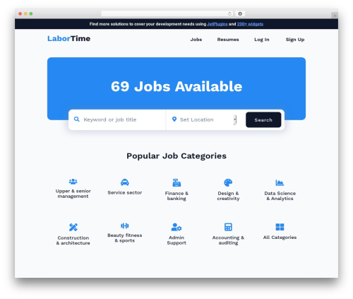Crocoblock demo banner WordPress plugin - demo.crocoblock.com/jobboard