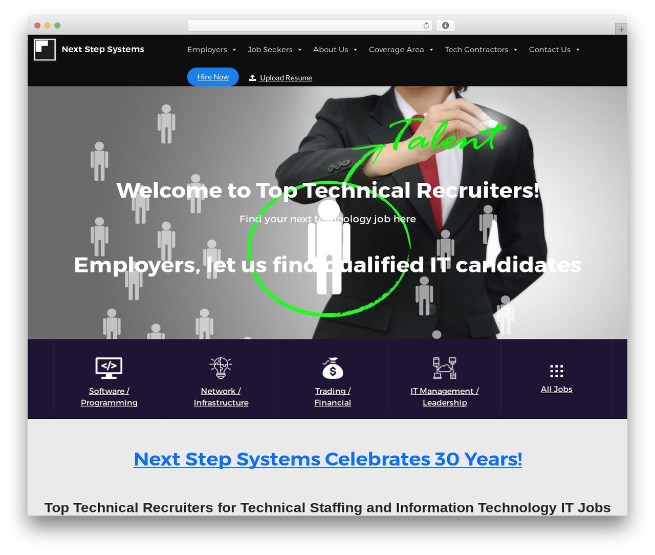 Next Step Systems WordPress theme - toptechnicalrecruiters.com