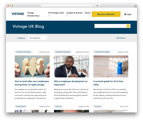 Vistage Parent company WordPress theme - blog.vistage.co.uk