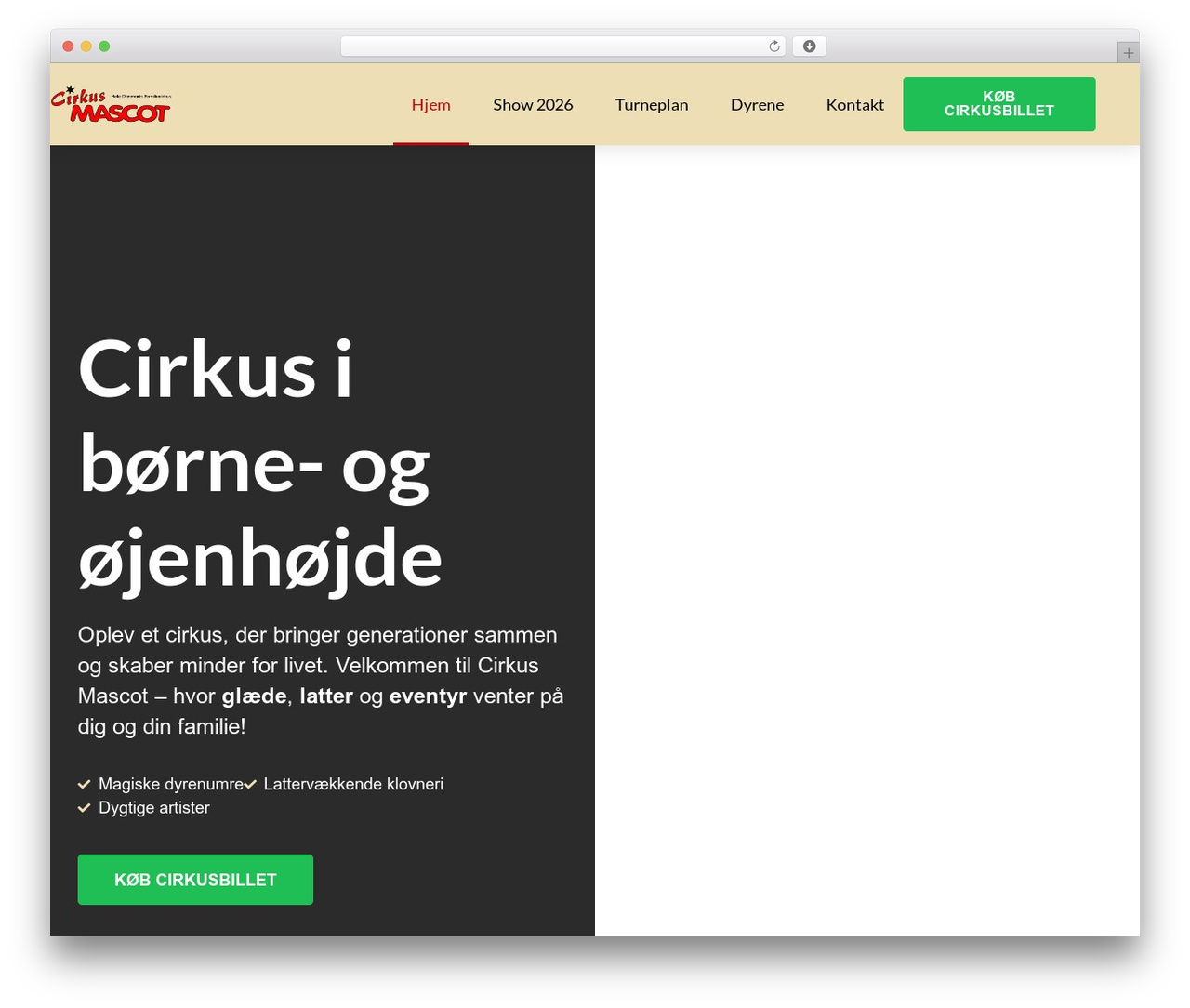 Hello Elementor free WordPress theme - cirkus-mascot.dk