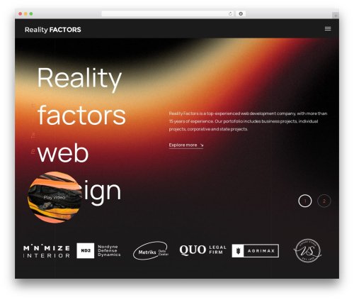 WP theme Agencium - realityfactors.com