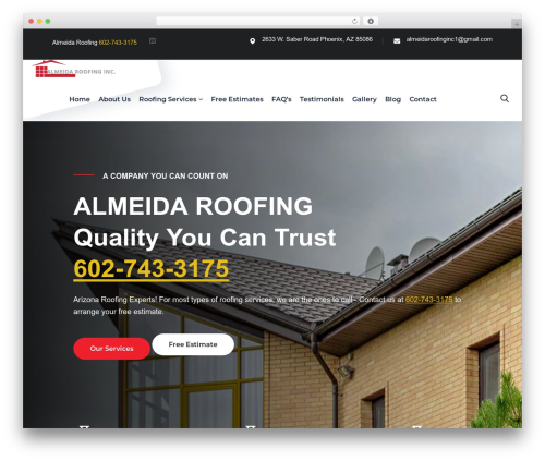 Roofplan WordPress theme - almeidaroofing.com