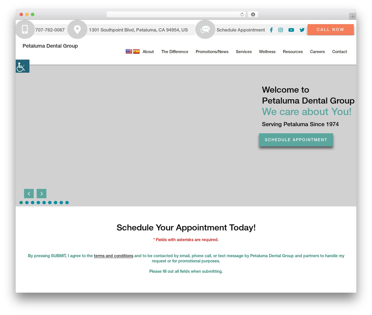 Theme 27 theme WordPress - petalumadental.com
