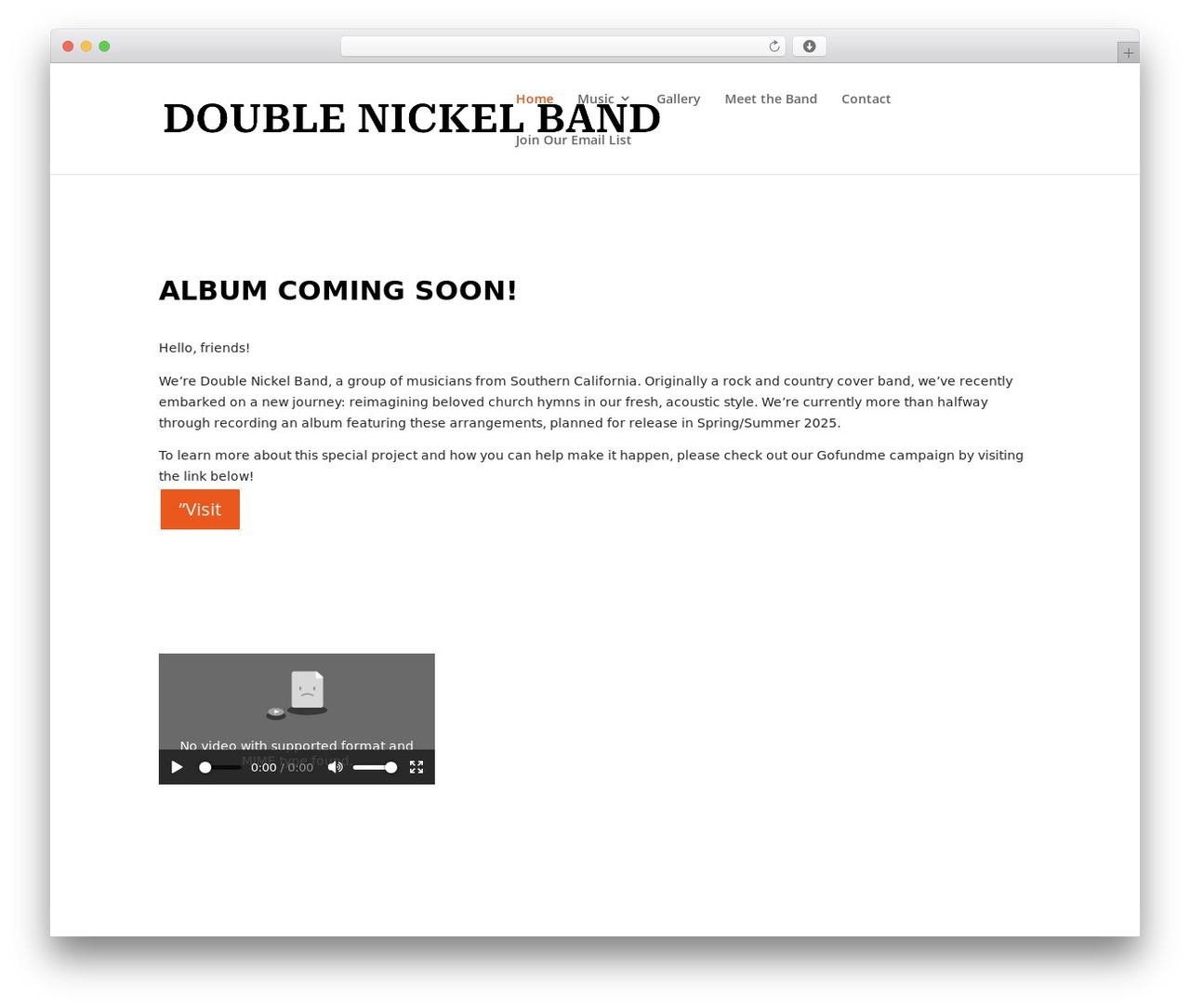 Divi theme WordPress - doublenickelband.com