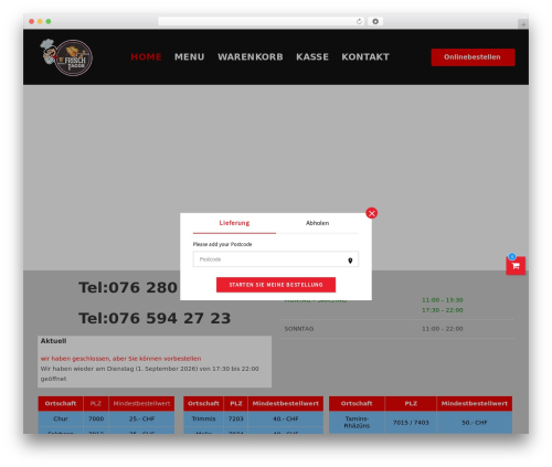Woo exfood WordPress plugin - frischtacos.ch