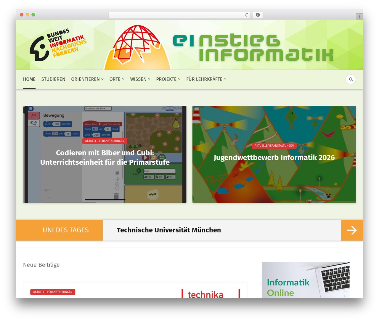 WordPress theme Bone - einstieg-informatik.de